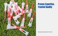 Golf Tee, 83mm Plastic Four-Prong Stable Holder, Low Drag, Durable, Assorted Colors, Boxed