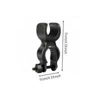 360-Degree Adjustable Bike Front Light Mount Quick-Release Bike Flashlight Mount Ridged Grip Handlebar Flashlight Clamp Compact