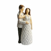Resin Statue Hand-Painted Resin Family Figure Textured Finish Family Figurine for Living Room, Bedroom, Office Desk