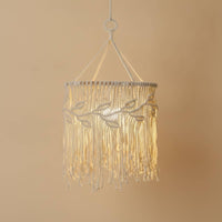 Bohemian Lamp Shade with Tassels Woven Macrame Lampshade Handmade Boho Pendant Light Cover Decorative for Cafe