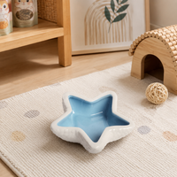 Stylish Cat Bowl, Ceramic Bowl, 11cm, Starfish-shaped, Ceramic Pet Dish, Easy to Clean, For Small Pets