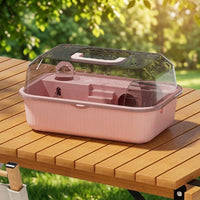 Transparent Hamster Cage with Handle, Luxury Acrylic Hamster Habitat Made of Synthetic Resin, Portable Outdoor Hamster Cage for Transparent Viewing