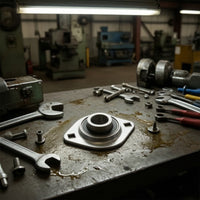 Triangular Flange Bearing Silver-Toned 3-Bolt Flange Bearing for Machinery