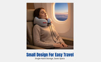 U-Shaped Neck Pillow, viscoelastic foam, Portable Travel Pillow for Airplane, Train, Car, Adjustable Support, Lightweight