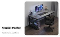 Gaming Desk Modern Design Student Desk Sturdy Metal Frame PC Gaming Table for Professionals, Teenagers, Dorm Room, Small Areas, Bedroom