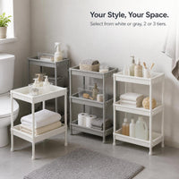 Multi-layer Plastic Bathroom Basin Storage Rack with Hollow Panels