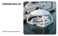 Buoyant Island with Canopy Portable Design Inflatable Buoyant Pavilion Large Capacity Inflatable Water Cabana for Yacht Owners, Boaters, Sea, Lake