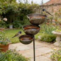 Bird Water Feeder Outdoor Bird Bath with Metal Stake Heavy Duty for Flower Bed