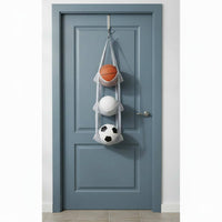 Space Saving Door Hanging Ball Bag Easy to Install Hanging Ball Storage Bag Visible Contents over Door Sports Equipment Organizer for Home, Playroom, Entryway