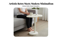 Movable Cumulus-Shaped Pedestal Table Irregular Shape Household Furniture Space Saving Rounded Corners for Homeowners, Apartment Dwellers, Interior Decorators, Next to Sofa, Living Room, Bedroom, Small Areas