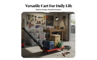 Space Saving Foldable Platform Truck Telescoping Handle Folding Utility Cart Heavy Duty Portable Flatbed Cart Extendable Base for Homeowners, Travelers, Warehouse Workers, Home, Shopping, Garage, Travel