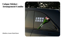 Romantic Themed Blossom Flower Sticker Witty Slogan Emergency Love Flower Decal Easy Installation for Young Adults, Vehicle Exterior