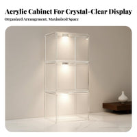 Acrylic Figure Showcase Imitation Glass Look Lego Display Box High Clearness Transparent Display Case for Collectors, Adults, Home, Study, Playroom