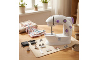 Foot Pedal Compact Electric Sewing Machine Built-in Light Mini Sewing Machine Accessories Included Home Appliance Plastic Body