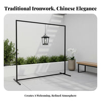 Lantern Display Stand Chinese Design Wrought Iron Lantern Holder Freestanding Design Floor Standing Decoration Rack for Party Hosts, Outdoor