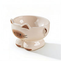Glossy Cat Bowl with Pedestal Compact Ceramic Cat Bowl Stable Pet Feeder Dishes Sturdy for Cats, Small Dogs, Feeding Station, Kitchen