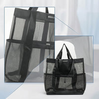 Reinforced Mesh Tote Bag Breathable Mesh Beach Bag Portable Lightweight for Pool