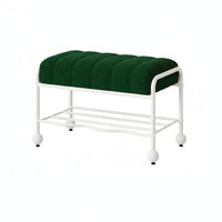 Multi-Functional Padded Shoe Rack Bench Creative Shape Curved Shoe Changing Stool Modern Design Entryway Seating Space-Saving for Boutique Owners, homeowners, Apartment Dwellers, Hallway, Retail shop, Mudroom, Living Room