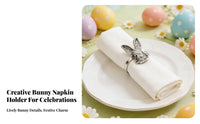 Metal Hare Napkin Holder Sturdy Alloy Bunny Napkin Holder Easy to Clean Easter Bunny Table Decoration for Homemakers, Banquets, Restaurants, Weddings