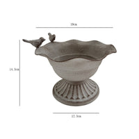 Decorative Metal Planter with Birds Distressed Scalloped Planter Pot Weathered Plant Holder Rustic for Gardeners
