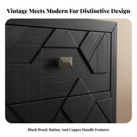 Durable Wood Legs Rattan Nightstand with Drawer Vintage Look Rattan Drawer End Table Japanese Inspired Indoor Furnishing century modernera Modern Design for Guesthouse Owners, homeowners, Bedroom, Small compact areas, Hotel Room, Hallway