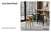 Minimalist Design Four-Legged Wooden Stool Modern Design Bar Height Seating Sturdy Construction High Top Table Natural Aesthetic for Homeowners, Interior Designers, Milk Tea Shop, Kitchen