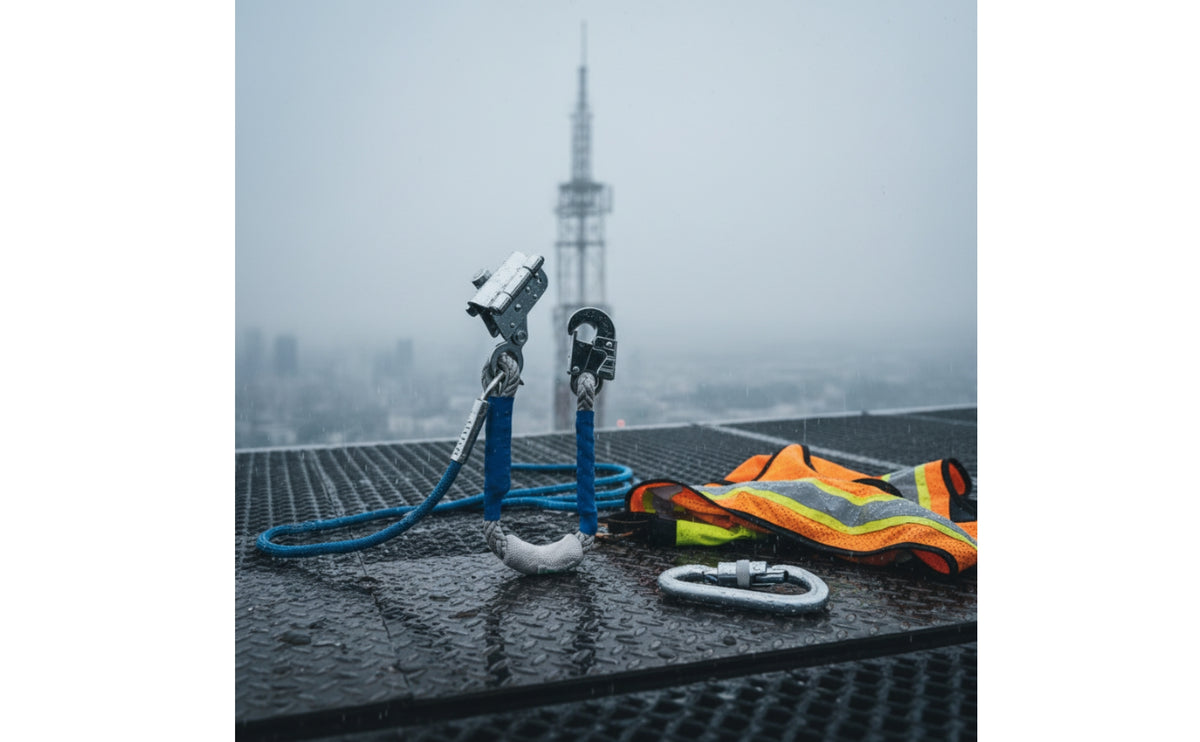 Rope with Self-Locking Device Braided Lanyard with Hook-Resistant-Resistant Lanyard with Snap Hook for Roofers, Climbers, Roofing, Climbing