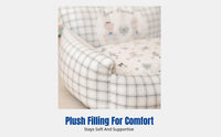 Plaid Pet Sofa All-Season Use Miniature Pet Sofa Removable Cover Pet Furniture for Small Dogs, Hare Owners, Indoors, Living Room, Bedroom