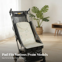 Headrest Area Ice Silk Stroller Cushion Fitted Contoured Seat Liner Paw-Print Motif Cooling Seat Insert Woven Texture