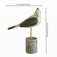 Tabletop Bird Ornament Hand-Painted Carved Wooden Bird Decor Farmhouse House Decoration