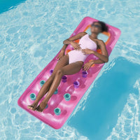 Transparent Inflatable Mattress with Cup Holders Supportive Pool Mattress with Cup Holders Spacious Floating Bed Cooling for Adults, Lake, Beach