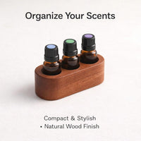 Wooden Essential Oil Holder, Desk Organizer Stand, Multi-Hole Display Rack, Solid Wood Storage Box, Home Spa Organizer