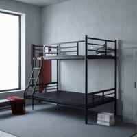 Bunk Bed Frame with Ladder Space-Saving Bunk Bed Metal Furniture for Teens, Families, Shared Bedroom, Dorm Room