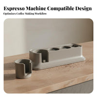 Portafilter Tamping Stand Sturdy ABS Material Espresso Tamping Station Espresso Tool Organizer Multi-Compartment Design for Cafe