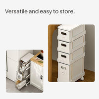Slim 4-Tier Drawer Storage Cart, Mobile Gap Cabinet