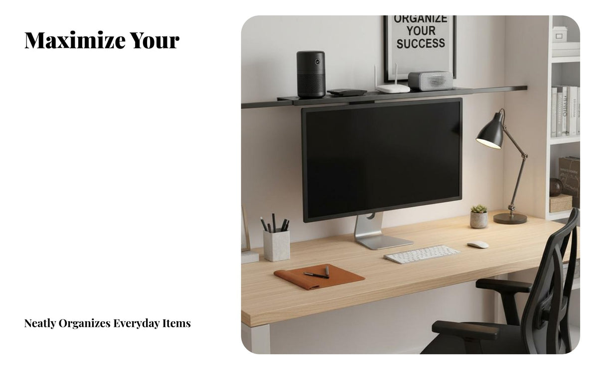 Drill-Effortless Installation Set-Top Box Holder Space-Saving Design TV Top Storage Rack Strong Load-Bearing Router Mounting Shelf Anti-Scratch Pads for Home Office, Dorm Room