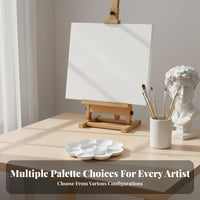 Divided Sections Thumb-Hole Paint Palette Level Surface Thumb-Hole Mixing Board Easy to Clean Art Supply Long-Lasting for Artists