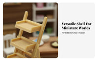 DIY Decoration Mini Multi-Tier Display Rack Realistic Simulation Miniature Ladder Shelf Micro Landscape Decor Miniature Display Shelf High Intricacy for Collectors, Hobbyists, Kids, Dioramas, Photography Props, Fairy Gardens