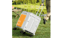 Rolling Crate with Lid Foldable Rolling Crate Lightweight Trolley with Lid for Campers