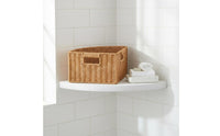 Woven Corner Basket Side Cutout Handles Corner Storage Basket Uncovered Top