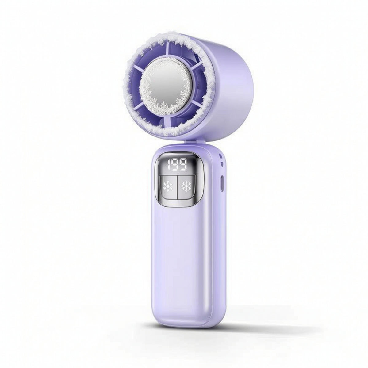 Folding Fan with Lanyard Compact Rechargeable Fan with Display for Commuters
