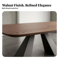 Rectangular Four-Leg Table Minimalist Design-for-Work Desk Walnut Color Household Furniture for Families, Professionals, Home Office, Living Room