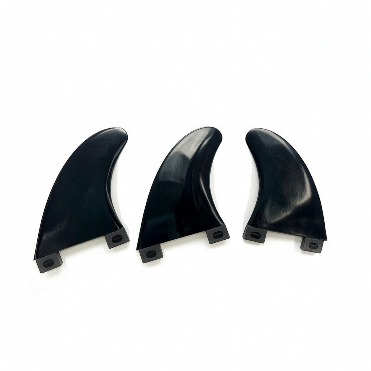 3 Pieces Swept Surfboard Fins with Two-Tab Base Curved Surfboard Thruster Fins Streamlined Thruster Fin Set Long-Lasting for Paddleboards