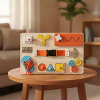 Wooden Hands-on Learning Busy Board Educational Busy Board Preschool Learning Toy Tactile for Toddlers, Preschoolers, Kids, Playroom, Home, Classroom
