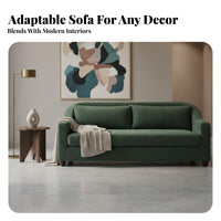 Retro Inspired 3-Seater Corduroy Sofa Modern design Ribbed Fabric Couch Straight-Line Shape Living Room Furniture space-efficient Design for Apartment Dwellers, Homeowners, Office Managers, Small Spaces, Reception Area, Lounge