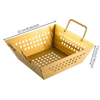 French Fries Basket Gilded Fry Basket Easy Grip Food Presentation Tray with Handle for Restaurants, Cafes