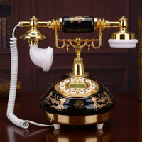 Antique Style Telephone Decorative Antique Telephone Retro Landline Phone Glossy Landline Phone with Coiled Cord Classic