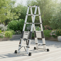 Double-Sided Telescopic Ladder Aluminum Telescopic Ladder with Support Supports for Homeowners, Handymen, Home Repair, Garage, Workshop