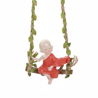 Monk Swing Figurine Gift Idea Hanging Monk Statue for Outdoor