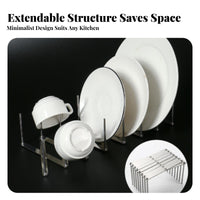 Stainless Steel Pot Lid Holder Versatile Stainless Steel Plate Organizer Multipurpose Expandable Pot Lid Rack for Adults, Cabinet, Pantry, Drawer